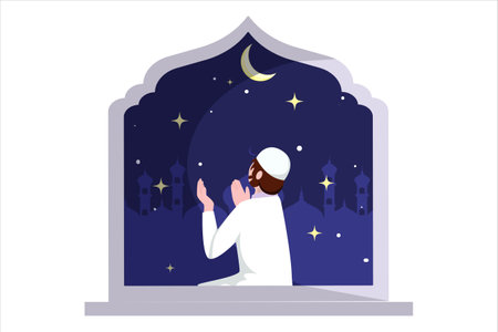 Ramadan Kareem Flat Designのイラスト素材