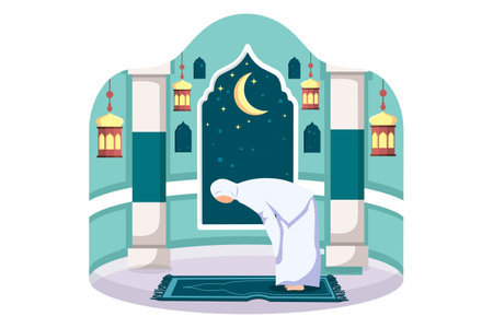 Ramadan Kareem Flat Designのイラスト素材