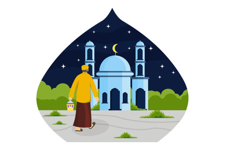 Ramadan Kareem Flat Designのイラスト素材