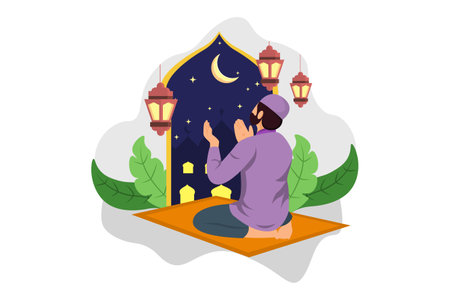 Ramadan Kareem Flat Designのイラスト素材