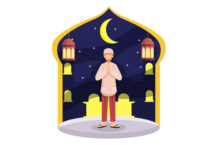 Ramadan Kareem Flat Designのイラスト素材