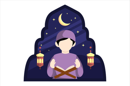 Ramadan Kareem Flat Designのイラスト素材