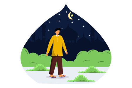 Ramadan Kareem Flat Designのイラスト素材