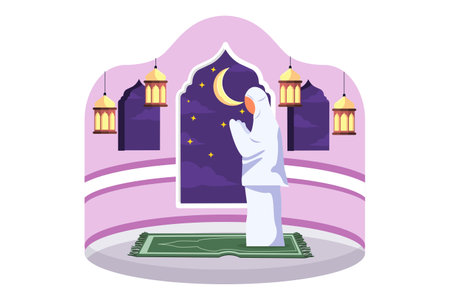 Ramadan Kareem Flat Designのイラスト素材