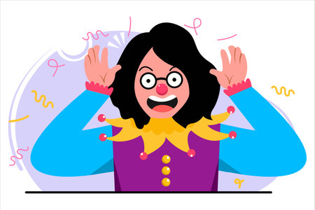 April Fools Silly Face Flat Designのイラスト素材