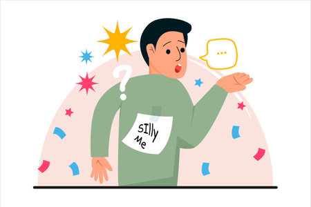 April Fools Lying Jokes Flat Designのイラスト素材