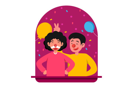 April Fools Jokes Flat Designのイラスト素材