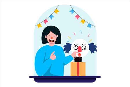 Happy April Fools Day Flat Designのイラスト素材