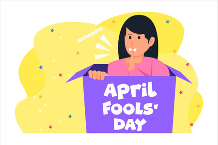 April Fools Surprised Joke Flat Designのイラスト素材