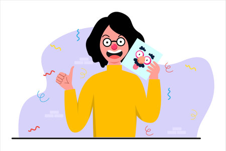 April Fools Silly Face Flat Designのイラスト素材