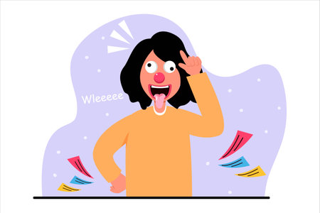 April Fools Silly Face Flat Designのイラスト素材