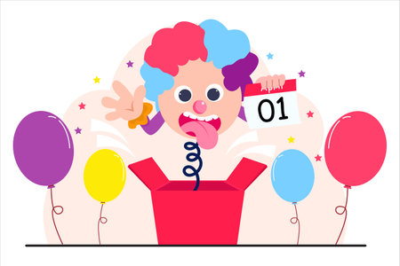 April Fools Flat Designのイラスト素材