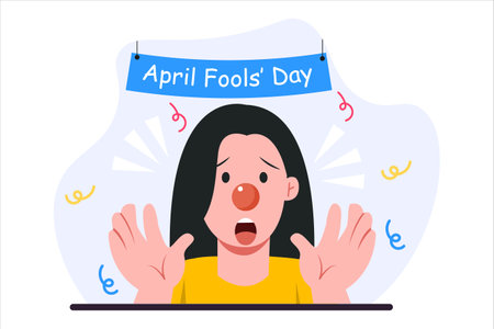 Happy April Fools Day Flat Designのイラスト素材