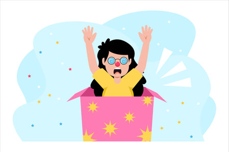 April Fools Surprised Joke Flat Designのイラスト素材