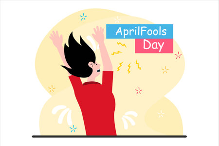 Happy April Fools Day Flat Designのイラスト素材