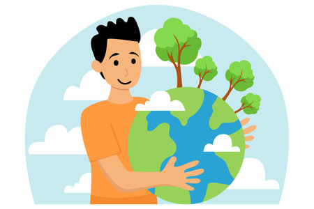 Earth Day Flat Illustrationのイラスト素材
