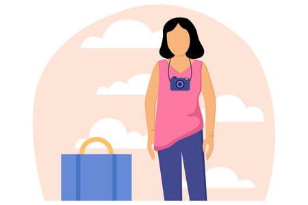 Weekend and Holiday Scene Flat Single Designのイラスト素材