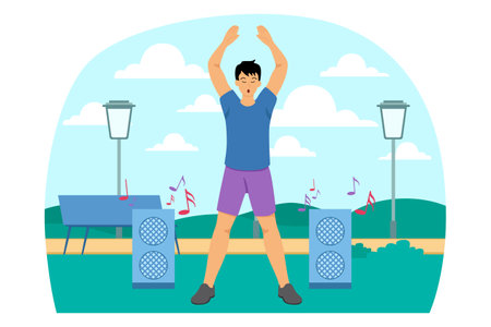 Healthy Activity Flat Designのイラスト素材