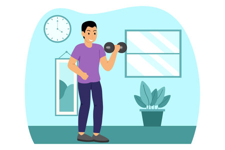 Healthy Activity Flat Designのイラスト素材