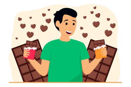 World Chocolate Day Flat Designのイラスト素材