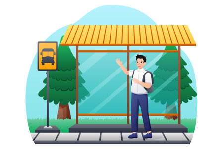 Back to School Flat Design Illustrationのイラスト素材