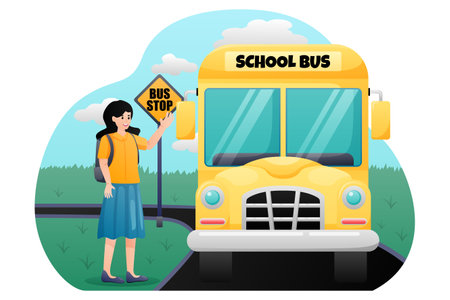 Back to School Flat Design Illustrationのイラスト素材
