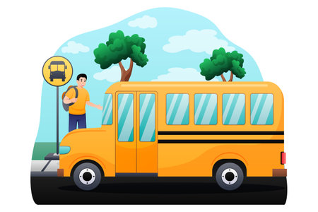 Back to School Flat Design Illustrationのイラスト素材