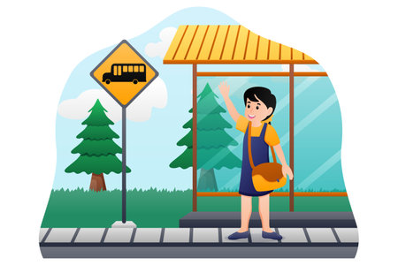 Back to School Flat Design Illustrationのイラスト素材