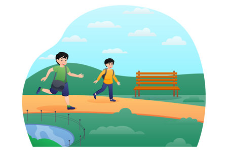 Back to School Flat Design Illustrationのイラスト素材