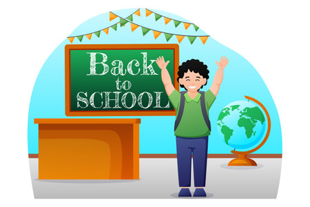 Back to School Flat Design Illustrationのイラスト素材