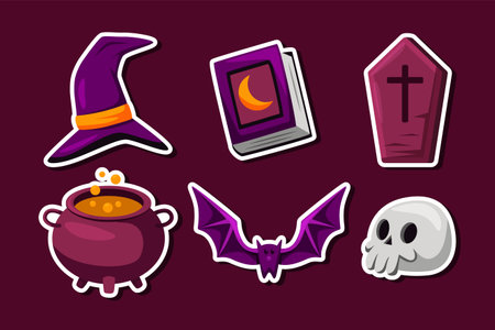 Set Collection of Halloween Stickerのイラスト素材