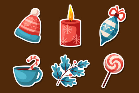Set Collection of Christmas Stickerのイラスト素材