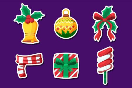 Set Collection of Christmas Stickerのイラスト素材