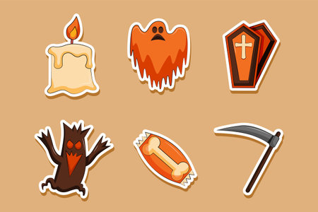 Set Collection of Halloween Stickerのイラスト素材