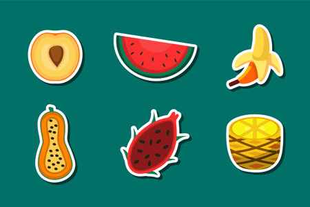 Christmas Holiday Sticker Setのイラスト素材
