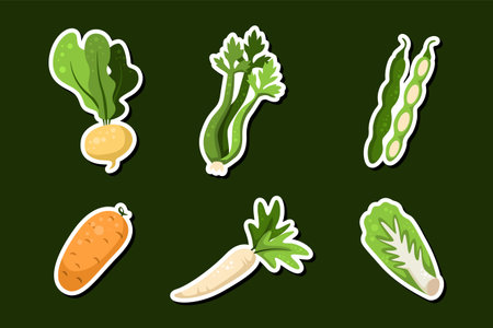 Cartoon Vegetarian Ingredients Collectionのイラスト素材