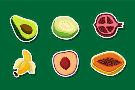 Fruit Vegetarian Ingredients Collectionのイラスト素材