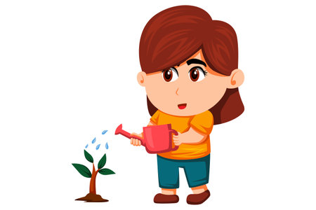 Cute Little Farmer Characterのイラスト素材