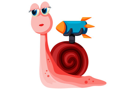 Cute Snail Characterのイラスト素材