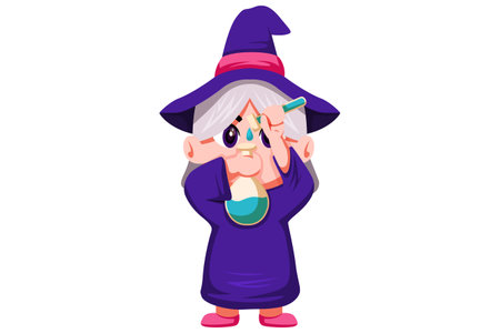 Cute Little Witch Characterのイラスト素材