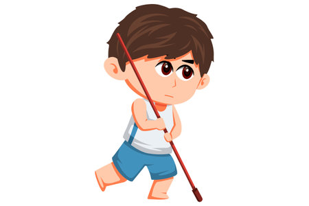 Cute Little Sport Athlete Characterのイラスト素材