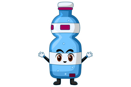 Cute Drink Bottle Character Illustrationのイラスト素材