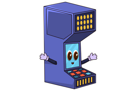 Cute Old Cellphone Characterのイラスト素材