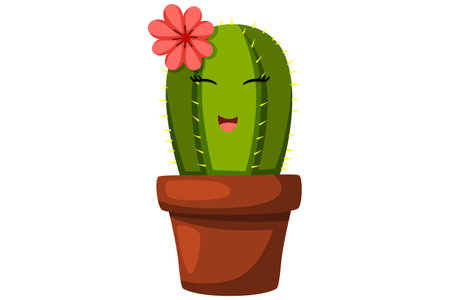 Cute Cactus Character Illustrationのイラスト素材