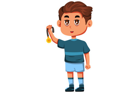 Cute Little Sport Athlete Character Illustrationのイラスト素材