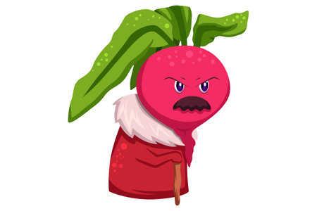 Cute Radical Radish Characterのイラスト素材