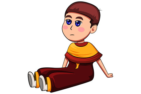 Cute Little Boy Character Illustrationのイラスト素材