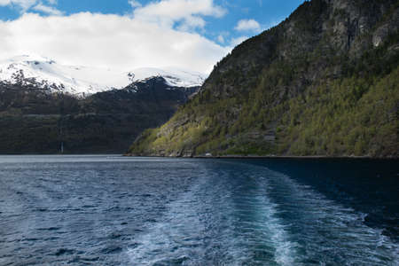 Landscape with fjords in Norwayの写真素材
