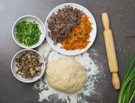 Dough and fillingの写真素材