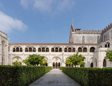ALCOBACA, PORTUGAL - May 20, 2018: Gardens of the the Mosteiro de Santa Maria